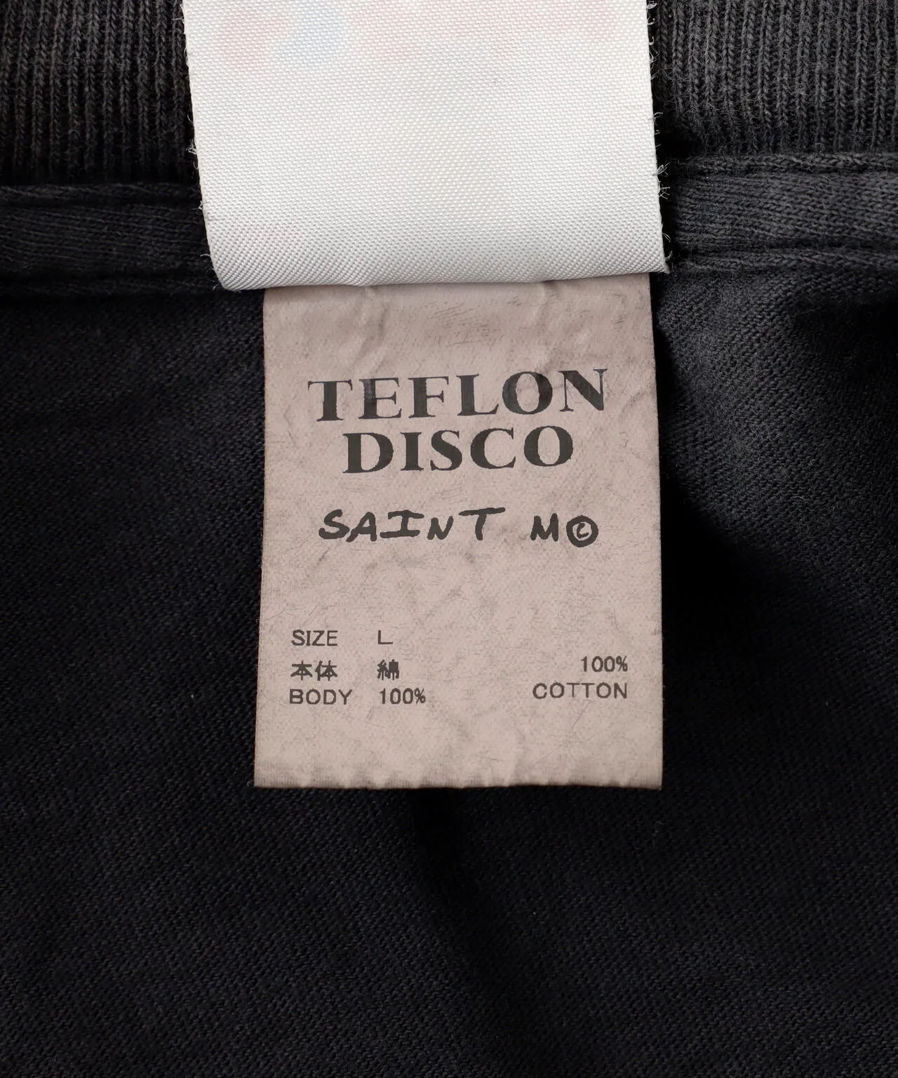SAINT Mxxxxxx × TEFLON DISCO ML_LS TEE/INSANITY/BLK Spider Web INSANITY Distressed Long Sleeves Washed Black S-XL Ready-to-wear Assute dyeing Maliu water spray fading treatment Customized TEFLON DISCO co-branded accessories Hand-splashed ink Wormhole fraying treatment Authentic level printing process